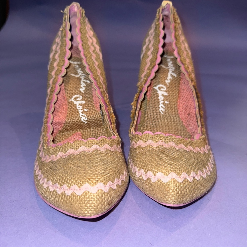 Irregular Choice Pink and Tan Heels